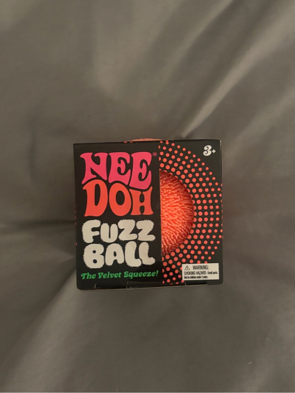 Orange Fuzz Ball - Velvet Squeeze Toy